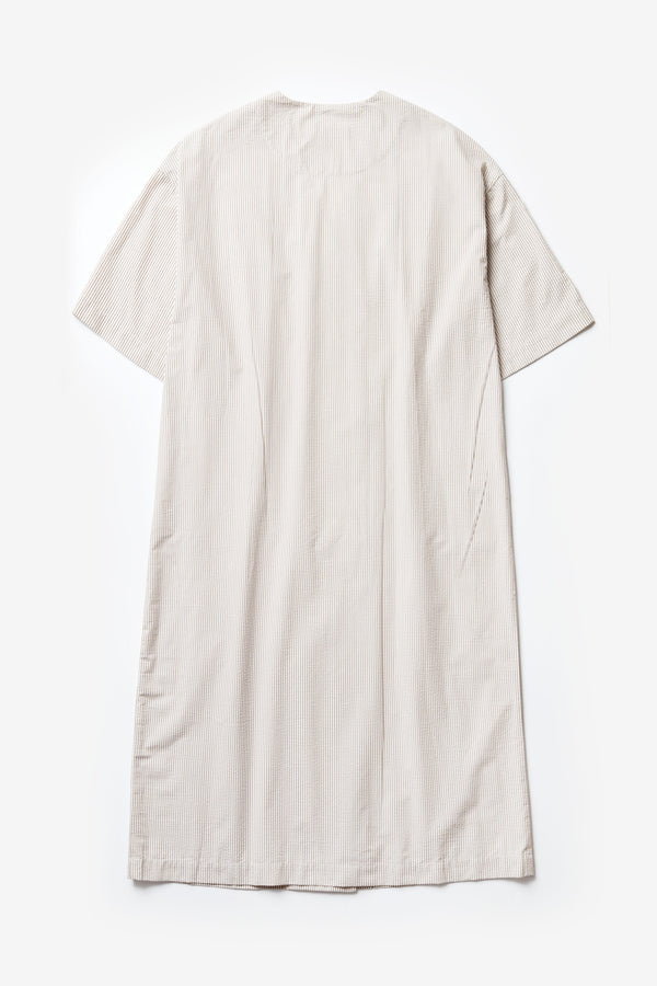 Glimpse Dress Ecru w Brown Stripe