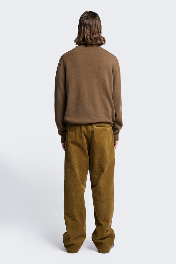 The back of the Photic Cashmere Sweater Brown, a relaxed crew-neck jumper knitted in a finely textured wool/cashmere blend.