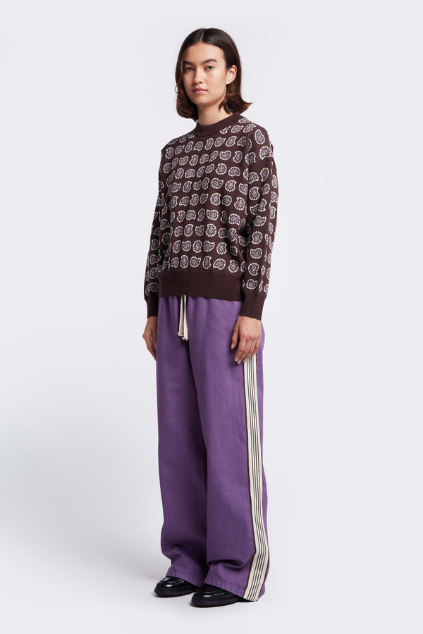 The Paisley Knit Sweater is a jacquard knit sweater in a relaxed boxy fit. This cotton jumper has a round crew neckline with rib detail at the neck, cuff and hem.