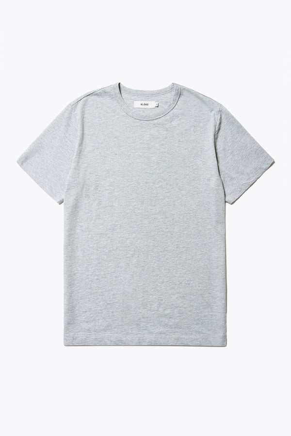 The Radius T-Shirt is a traditional men's tee with 1 x 1 rib-bound cover-stitched neckline that's reinforced at the back. Made from 100% organic cotton in Heather Grey. Available in 5 Sizes.
