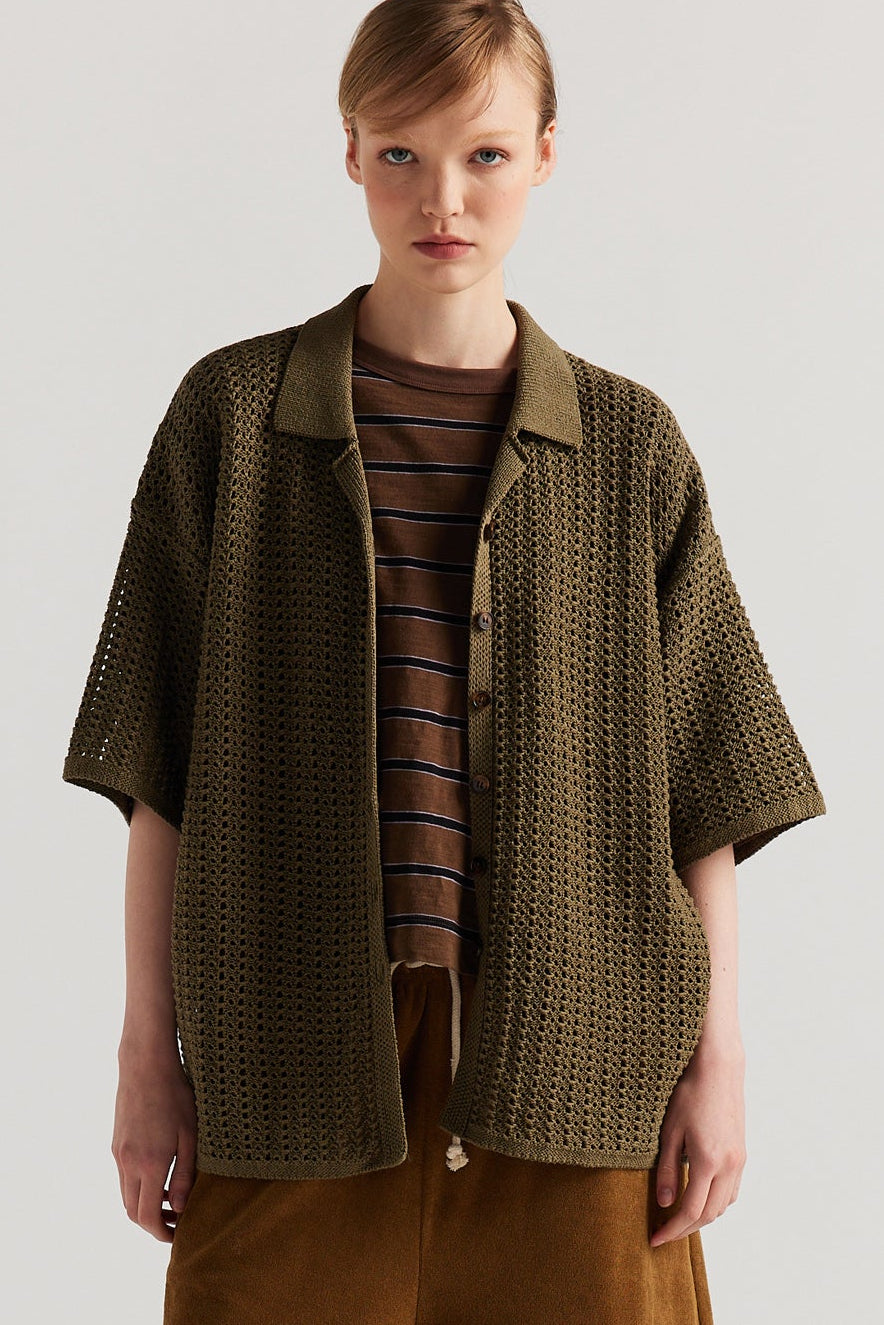 Shop Inflect Crochet Shirt — Olive | Kloke