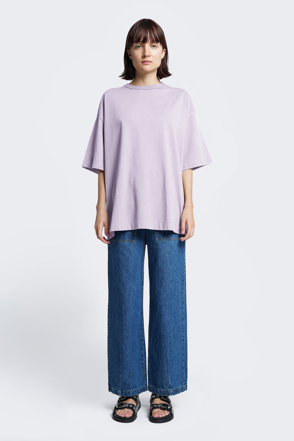 Women Monolith Unisex T-Shirt Lilac, Oversized relaxed fit. Available in 6 sizes.