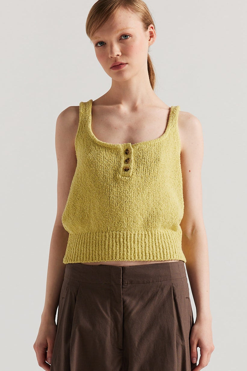 NKNIT rib mini tank top(navy、yellow) rib mini tank top – NKNIT