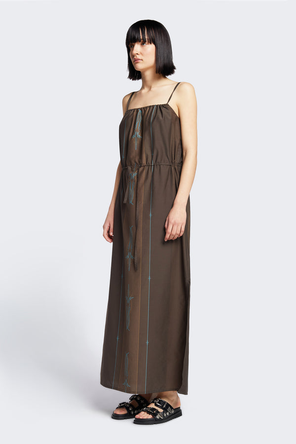 Cease Column Dress Brown Print