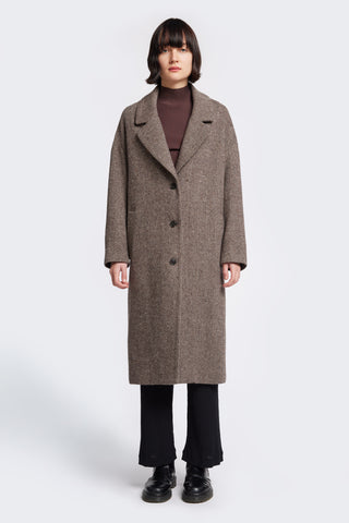 Distortion Coat Chocolate Herringbone