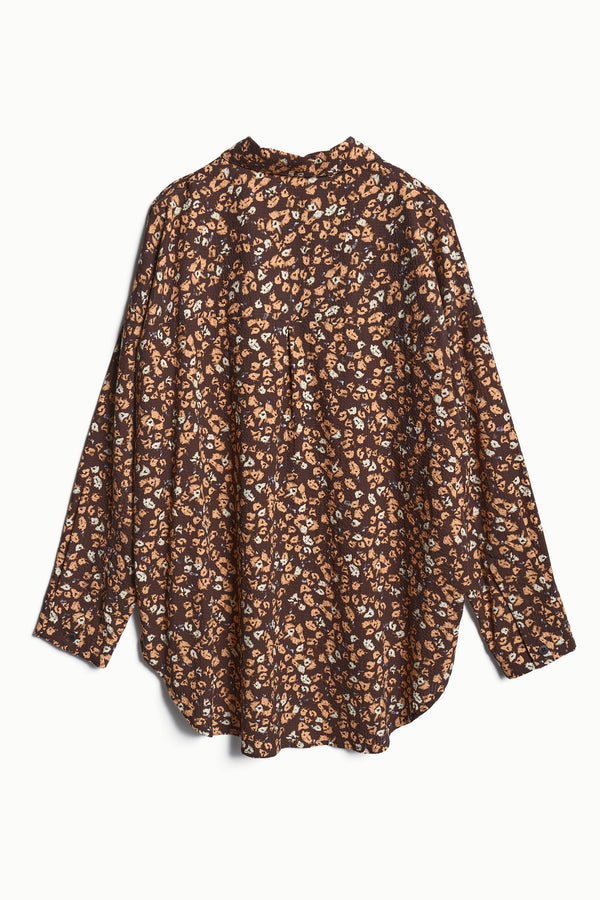 Sway Seersucker Painters Shirt Voyria Print Chocolate