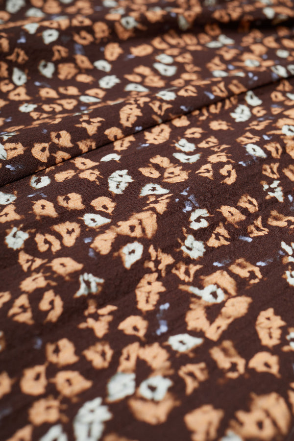 Sway Seersucker Painters Shirt Voyria Print Chocolate