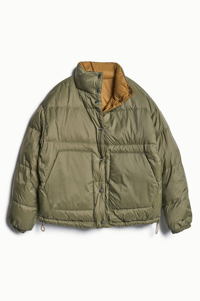 Lyceum Reversible Quilted Jacket Fatigue Green / Turmeric