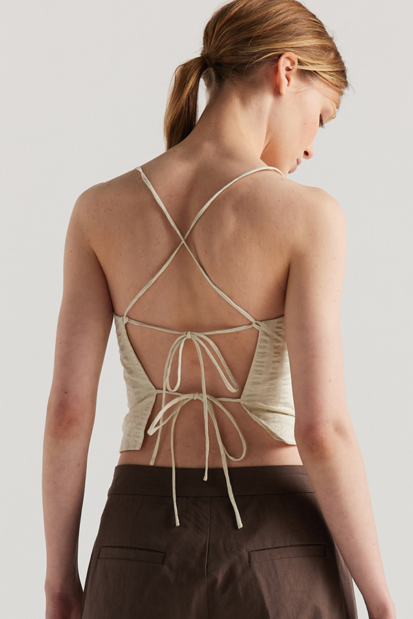 Invoke Strappy Singlet Butter Check