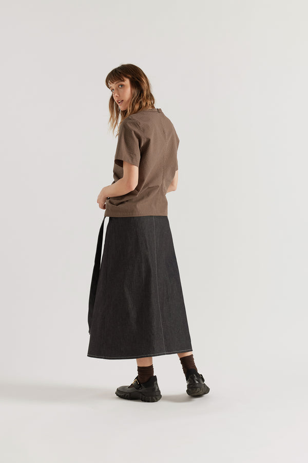 Vital Denim Skirt Dark Indigo