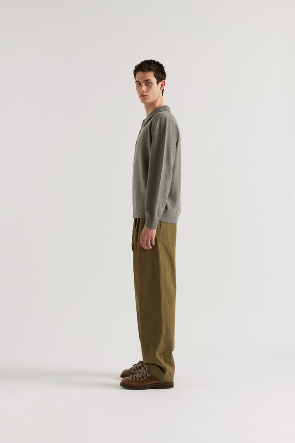 Ash Collared Knit Grey Melange