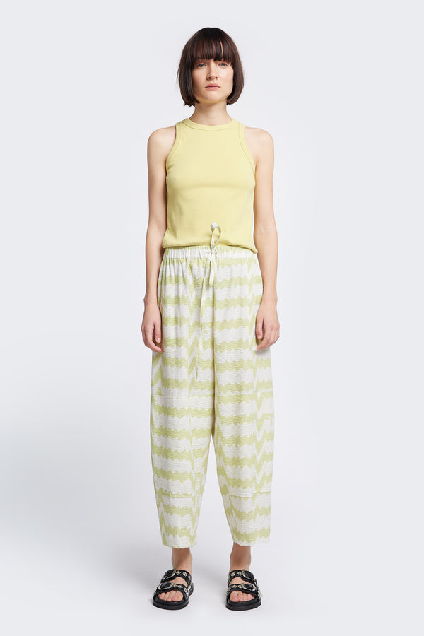 Aratus Pant Pale Green Print