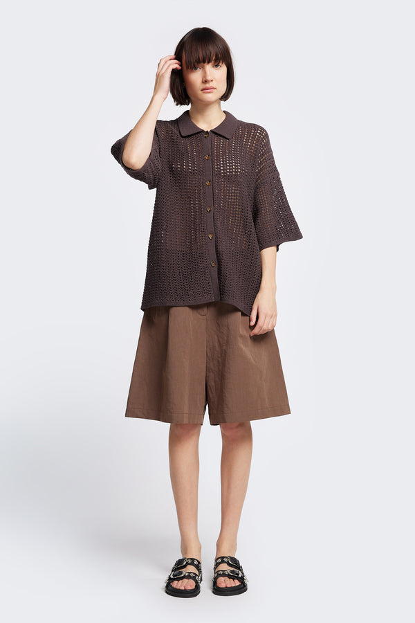 Shallows Knit Shirt Chocolate