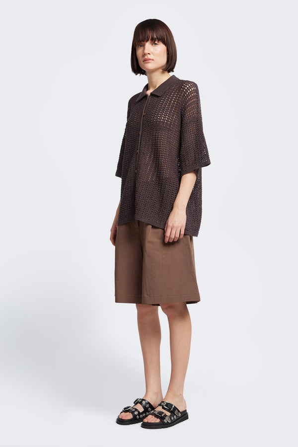 Shallows Knit Shirt Chocolate