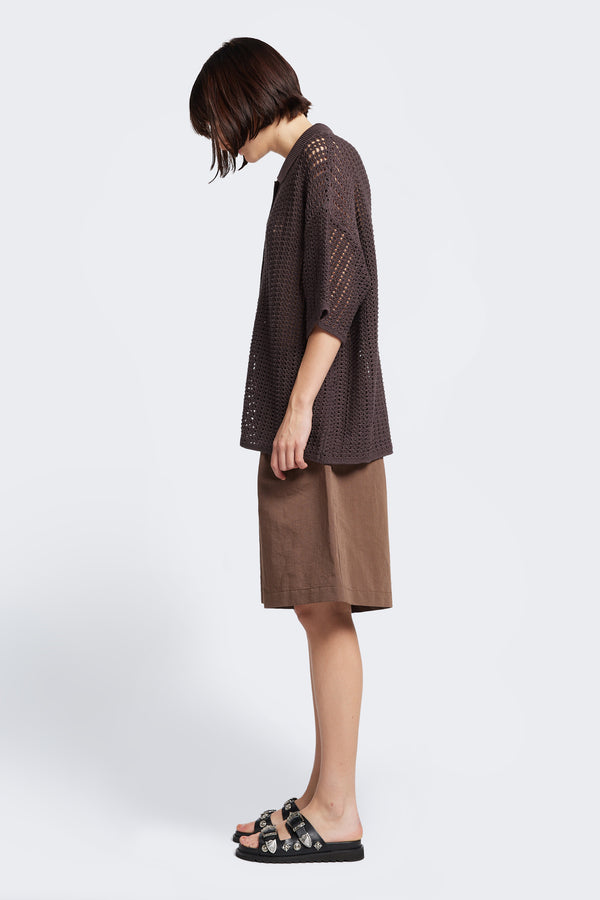 Shallows Knit Shirt Chocolate