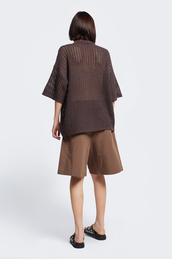 Shallows Knit Shirt Chocolate