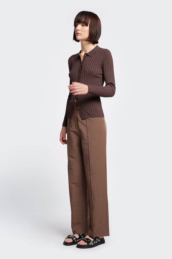 Notion Rib Shirt Chocolate