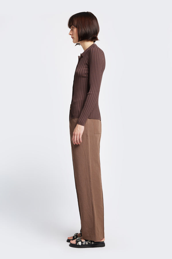 Notion Rib Shirt Chocolate