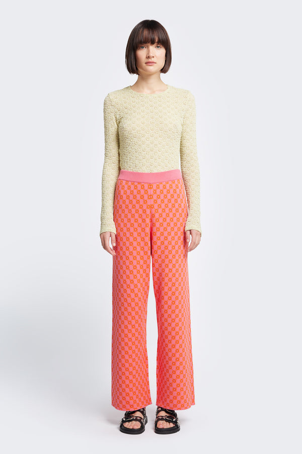 Mida Jacquard Pant Orange/Pink