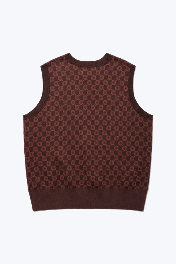 Ebb Jacquard Knit Vest Brown/Brown