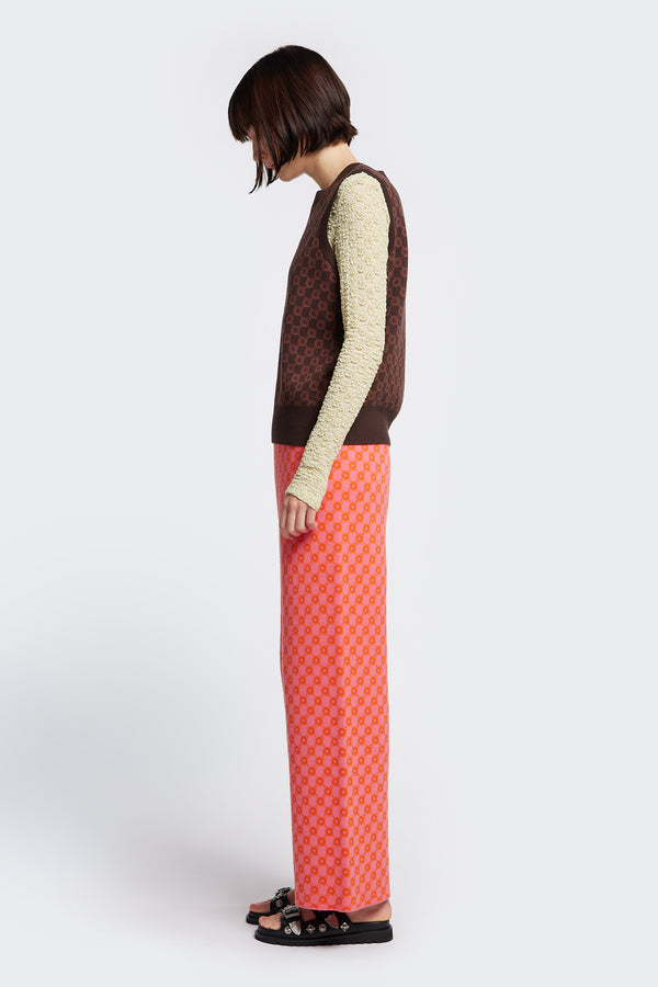 Ebb Jacquard Knit Vest Brown/Brown