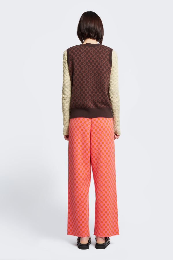 Ebb Jacquard Knit Vest Brown/Brown