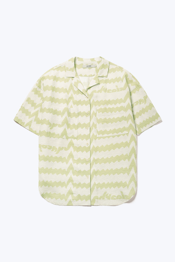 Off Course Shirt Pale Green Print