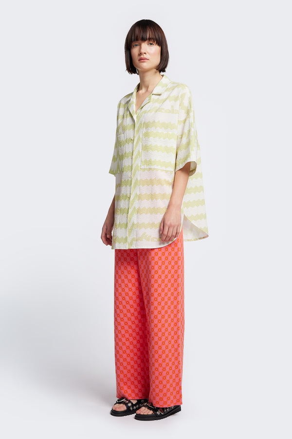 Off Course Shirt Pale Green Print