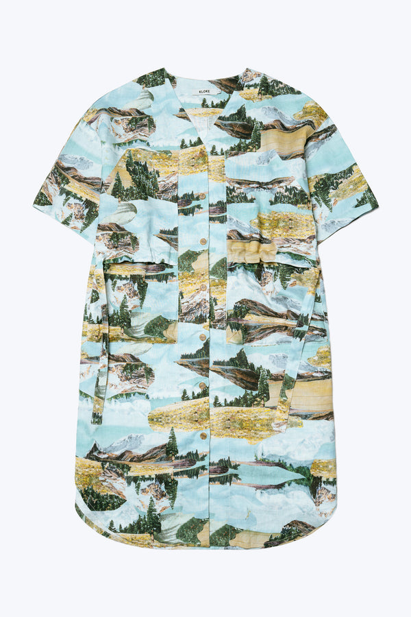 Mari Dress Vortex Mountain Print