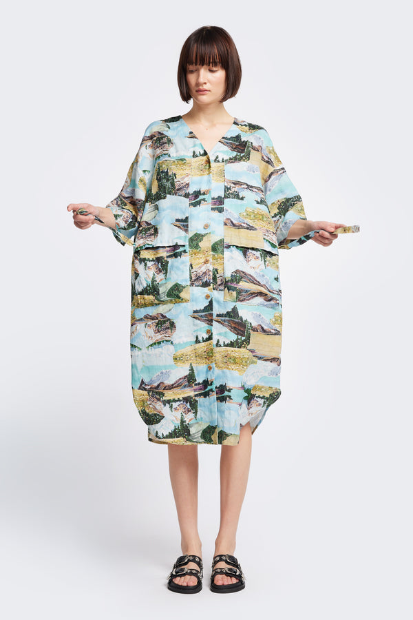 Mari Dress Vortex Mountain Print