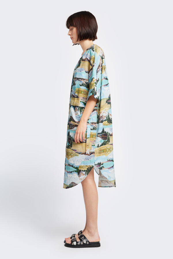 Mari Dress Vortex Mountain Print