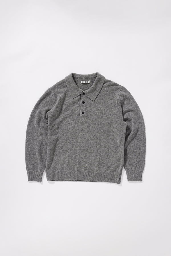 Ash Collared Knit Grey Melange