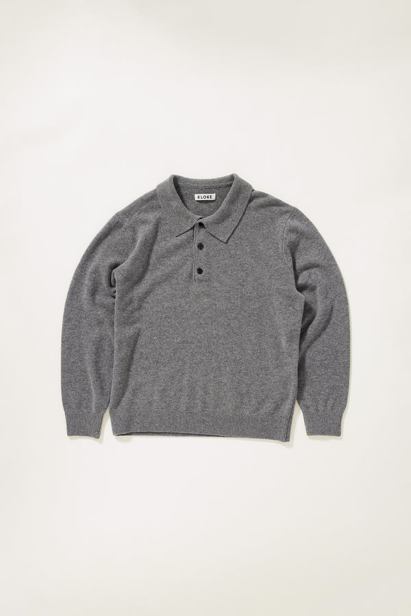 Ash Collared Knit Grey Melange