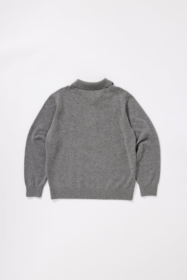 Ash Collared Knit Grey Melange