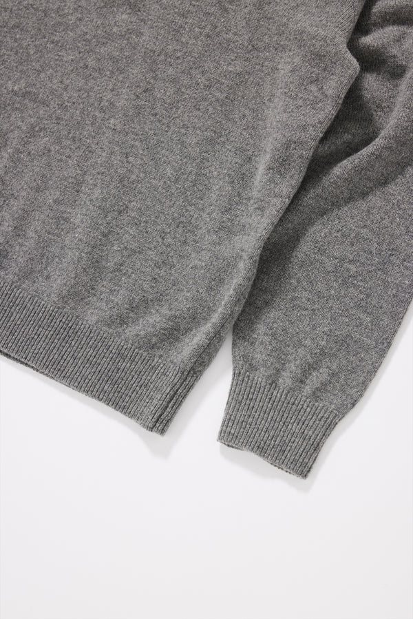 Ash Collared Knit Grey Melange