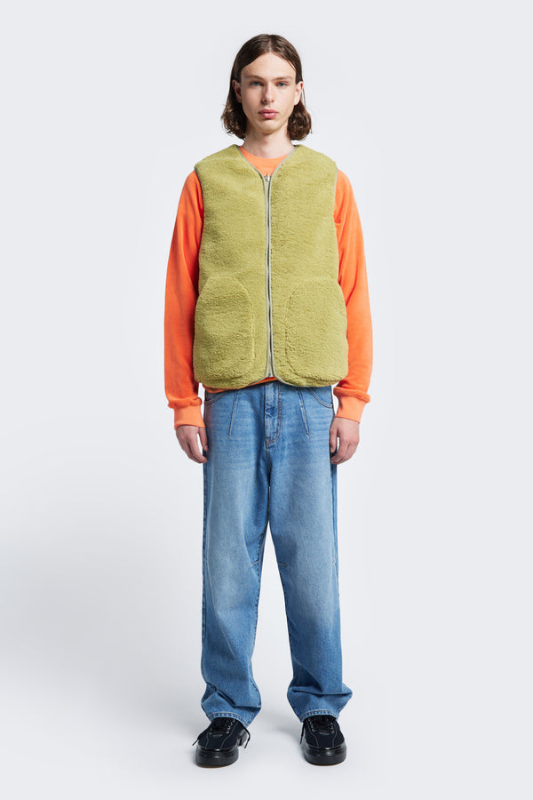 Site Shearling Vest Chartreuse / Sand