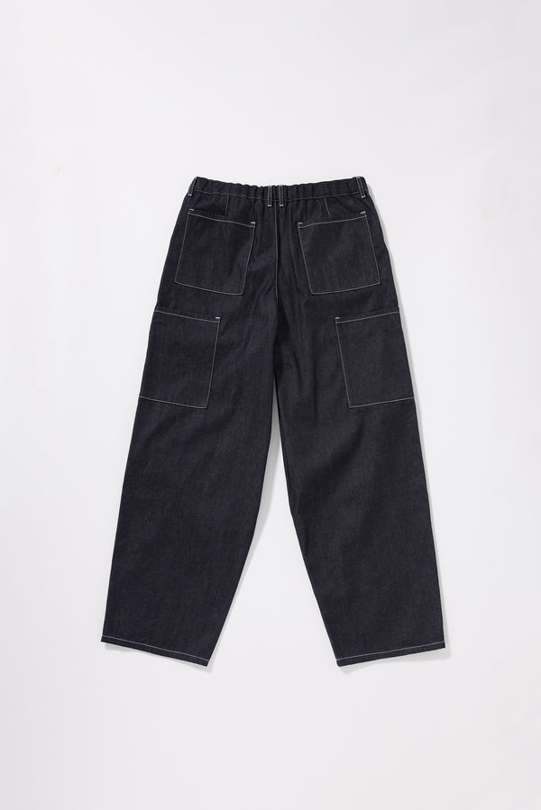 Flat Back view of the Lull Jean featuring patch pockets and a relaxed denim silhouette.