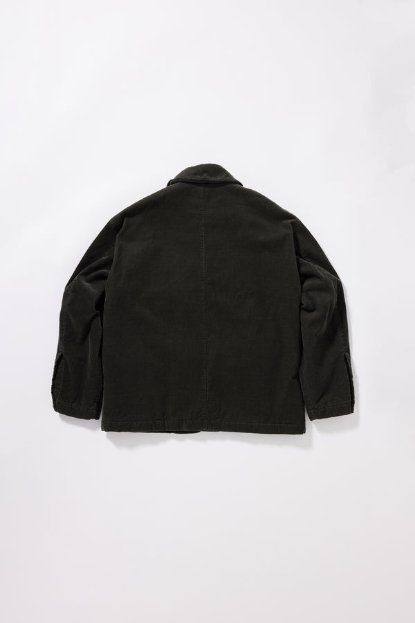 Flat Back view of the Reverie Cord Jacket in Brown showing classic husky silhouette and rich depth of colour from garment double over-dye process in cotton corduroy