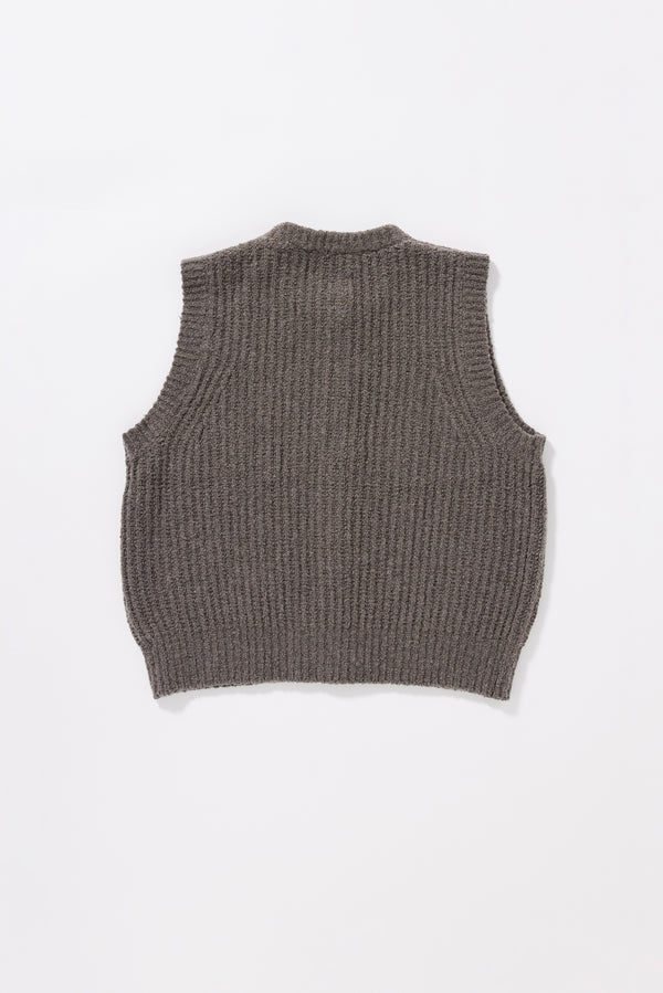 Faint Knit Vest Pale Pewter