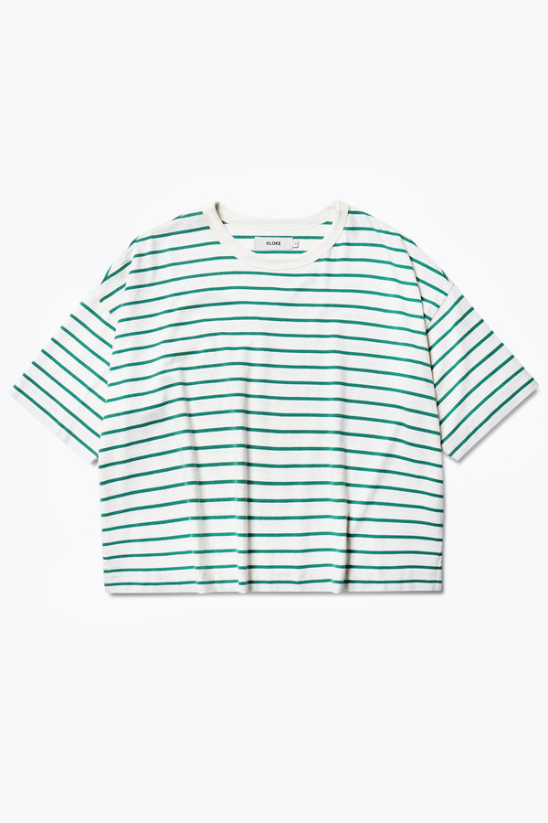 Obelisk Tee Green Stripe