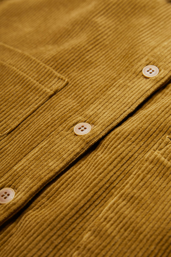 The Proclaim Cord Shirt is a button up shirt made from thick wale corduroy in Golden Tan.