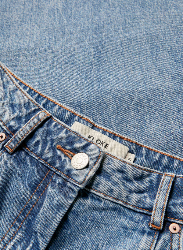 The Reset Jean is cut from Japanese denim in Mid Blue Wash classic zip and button closure.