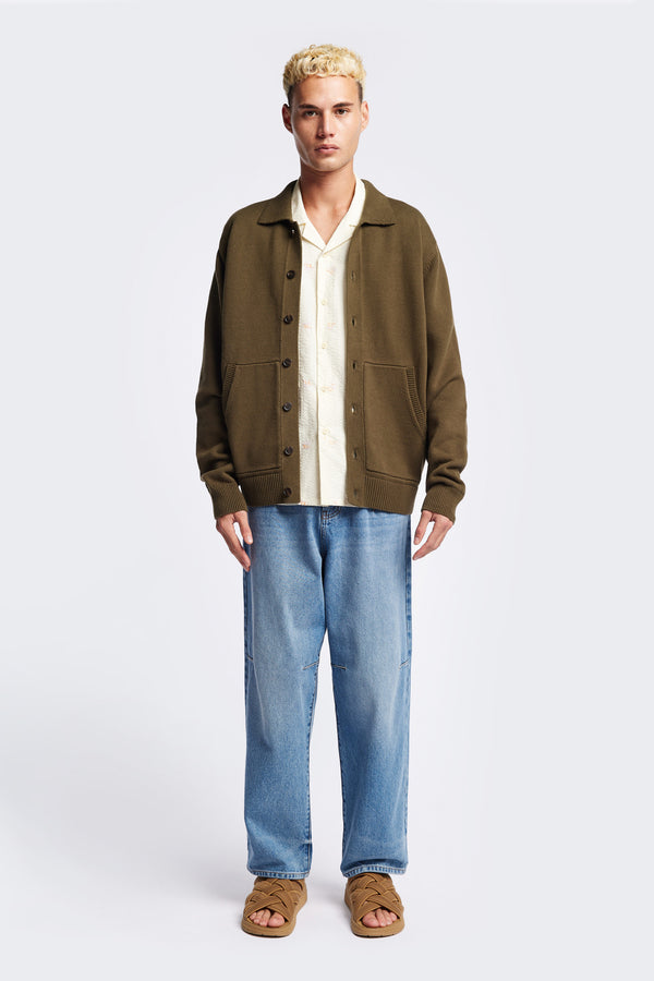 Anvil Collar Cardigan Olive