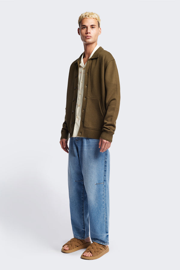 Anvil Collar Cardigan Olive