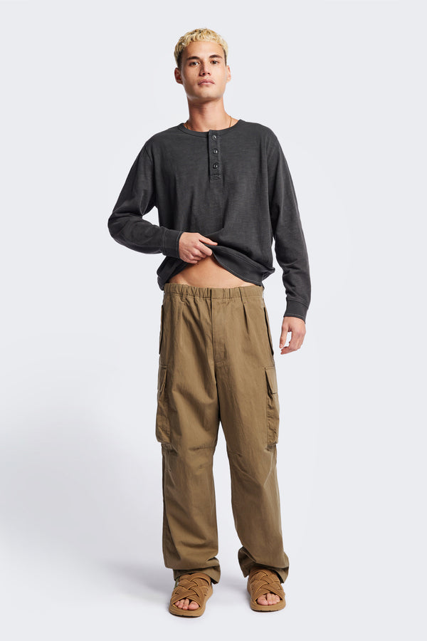 Mens Modulate Cargo Pant in Olive brown, front view 