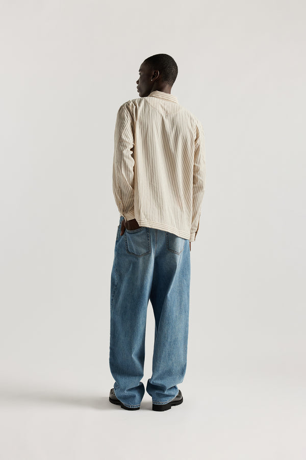 Negate Shirt Ecru Pin Stripe