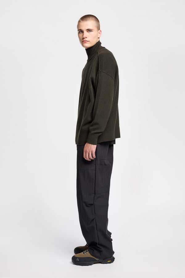 Prism Mock Neck Sweater Darkest Green