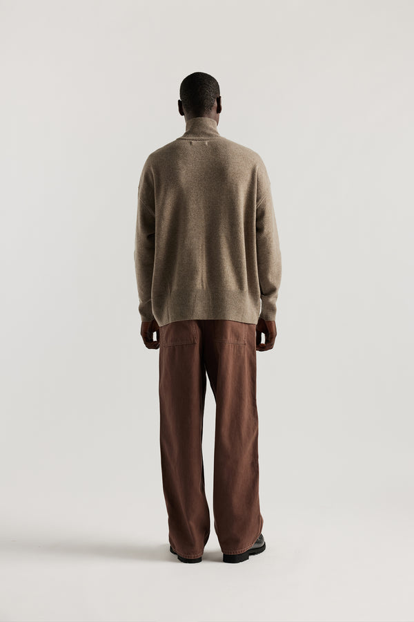Shop Prism Mock Neck Sweater — Taupe | Kloke