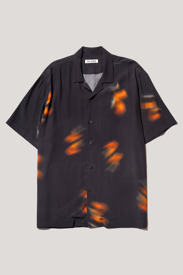 Wing Print Shirt Black/Orange