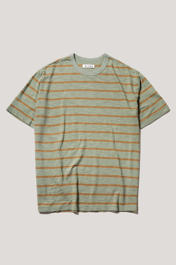 Vocation Tee Olive/Tan Stripe